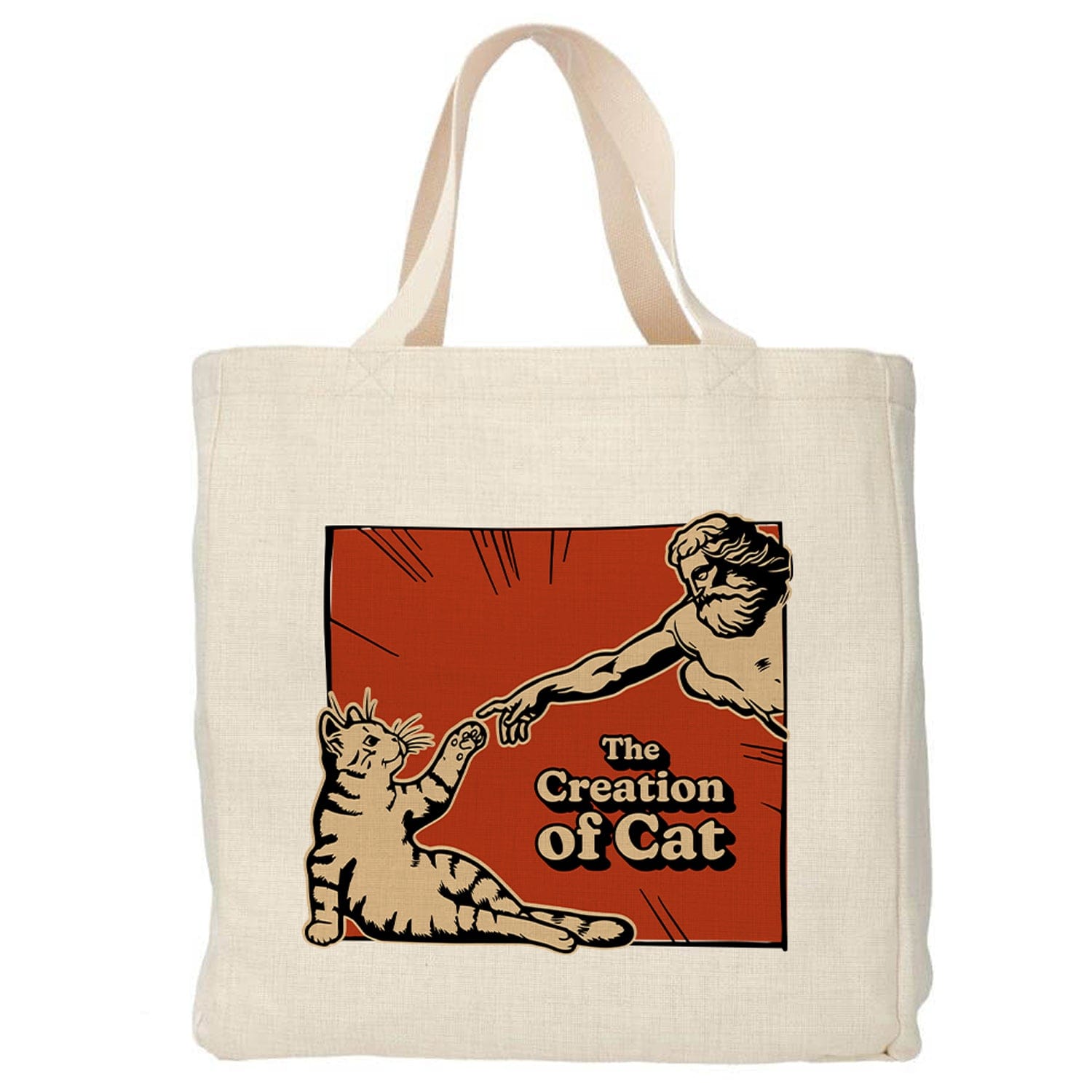 The creation of cat - Boodschappentas 38 x48 cm - Polylinnen