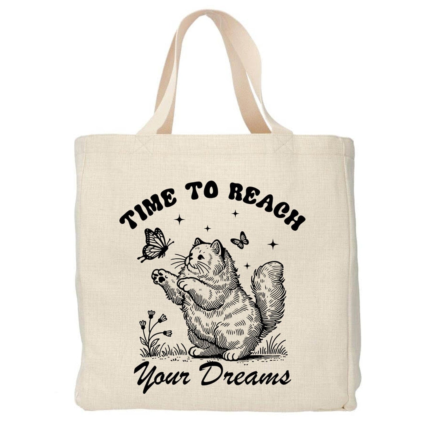 Time to reach your dreams - Boodschappentas 38 x48 cm - Polylinnen