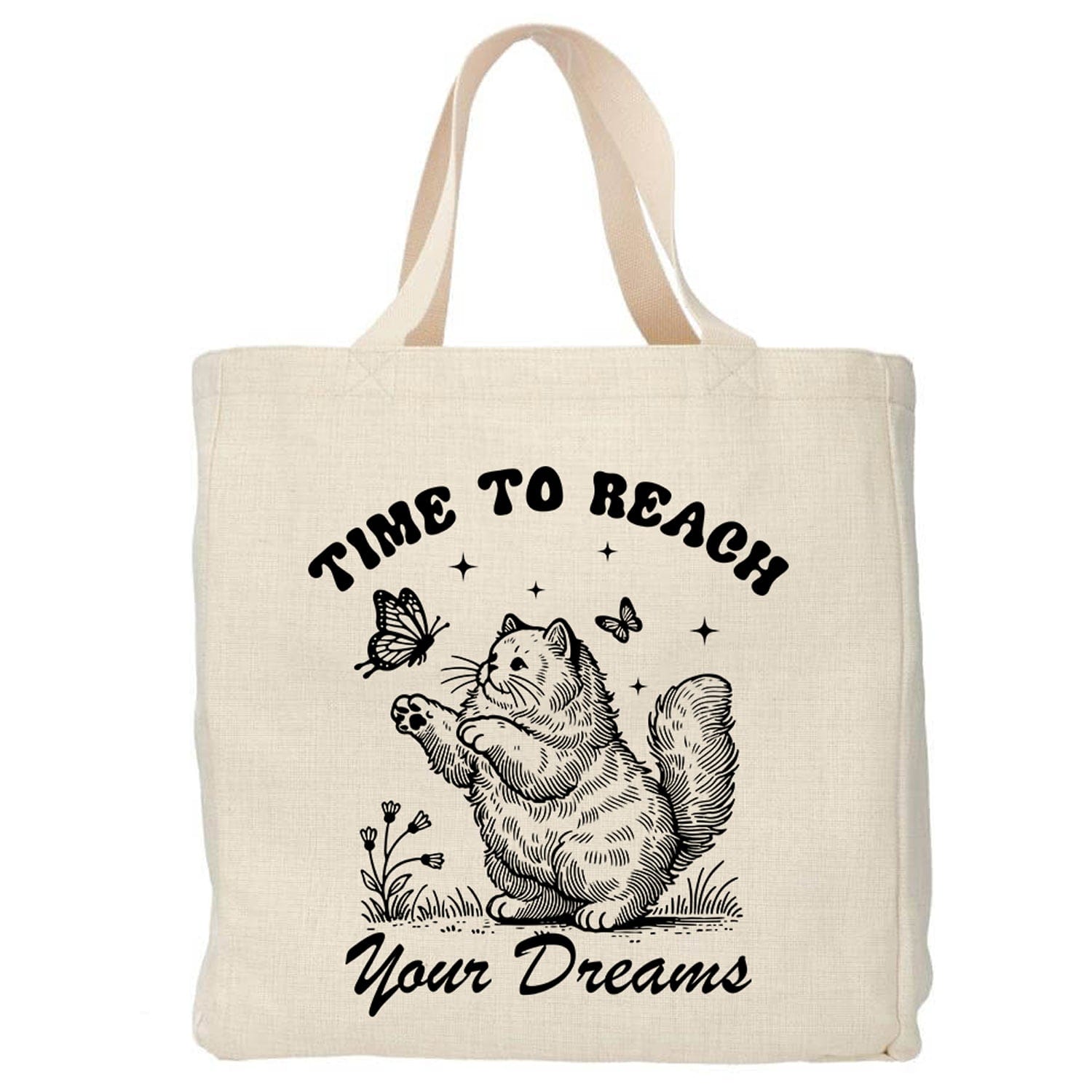 Time to reach your dreams - Boodschappentas 38 x48 cm - Polylinnen