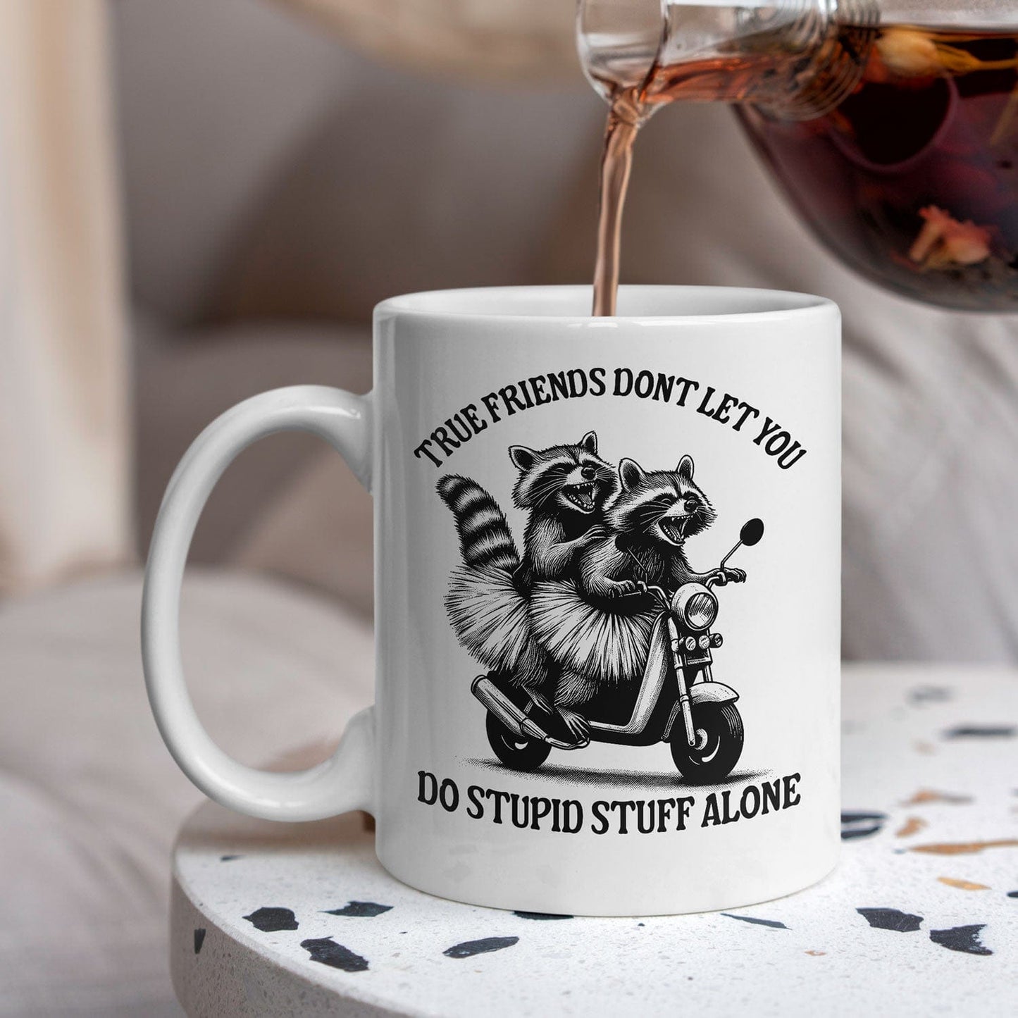 True Friends Don't Let You Do Stupid Stuff Alone Koffiemok