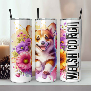 Unieke honden met bloemen tumbler - diverse rassen