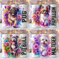 Unieke honden met bloemen tumbler - diverse rassen