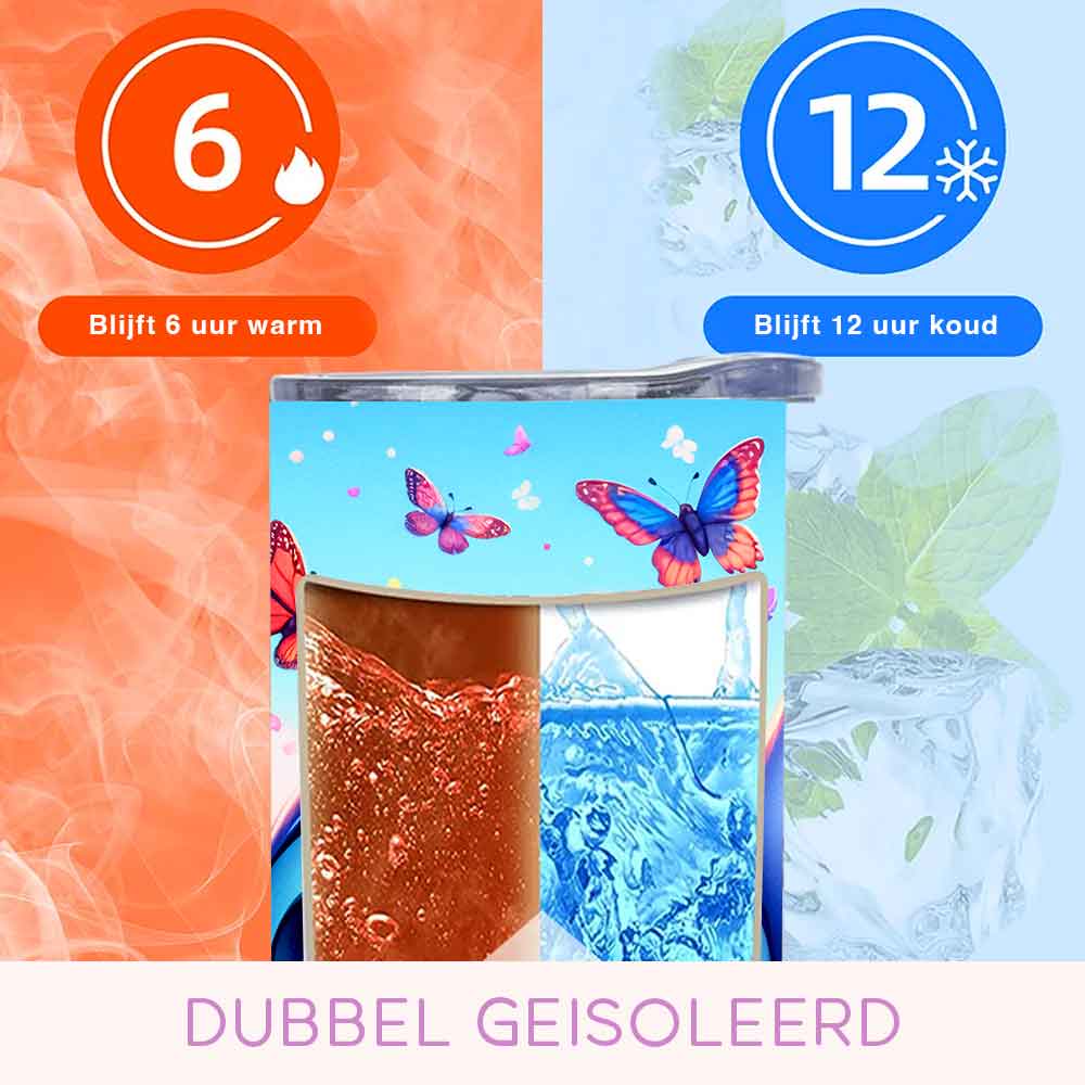 Vrolijke Stitch Tumbler 600ml –  Cartoon Drinkbeker met Rietje & Deksel