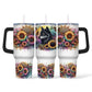 Wolf met Zonnebloemen 40oz Tumbler – Geïsoleerde Beker met Rietje
