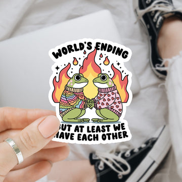 World's ending waterdichte vinyl sticker